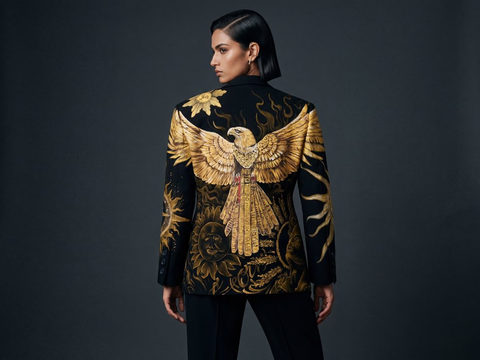 Black gold eagle jacket